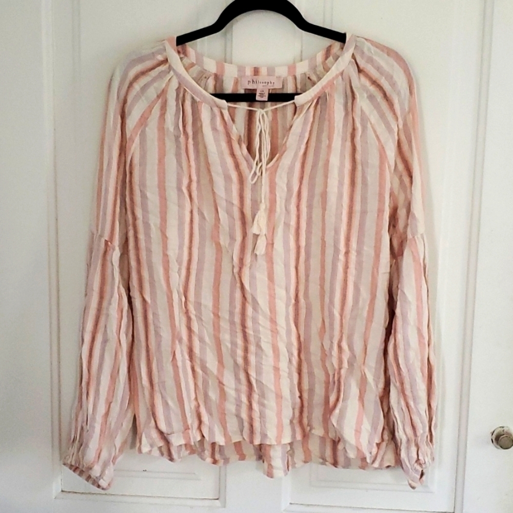Philosophy Striped Poets Blouse